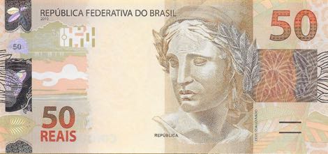 Anverso billete de 50 Reales Brasileños