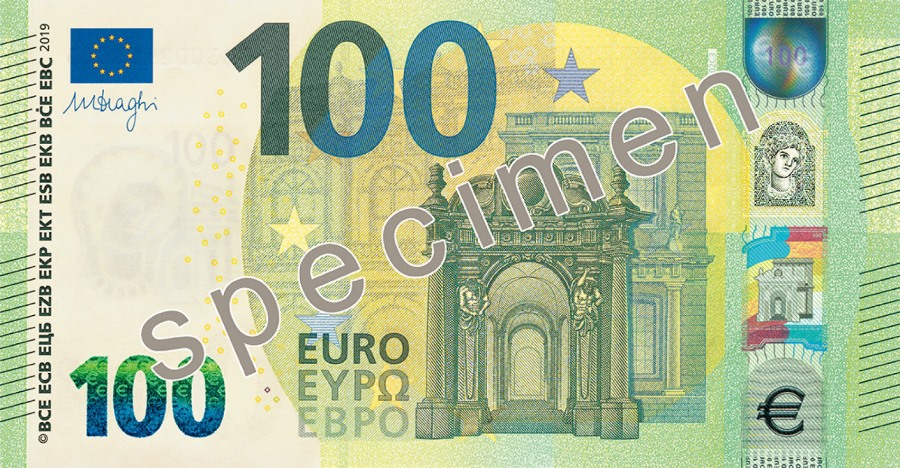 Anverso billete de 100 Euros