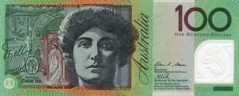 Reverso billete de 100 Dólares Australianos