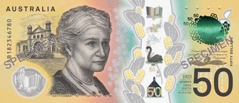 Reverso billete de 50 Dólares Australianos