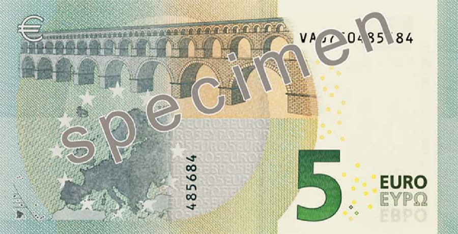 Reverso billete de 5 Euros