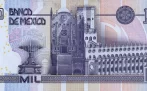 Reverso billete de 1,000 Pesos Mexicanos