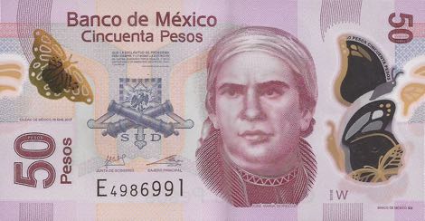 Anverso billete de 50 Pesos Mexicanos