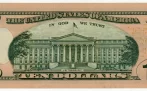Reverso billete de 10 Dólares Americanos